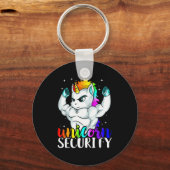 Unicorn Security Squad Muscle Tee Funny Dad Brothe Sleutelhanger (Voorkant)