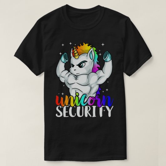Unicorn Security Squad Musea T-shirt Funny Dad Bro (Design voorkant)