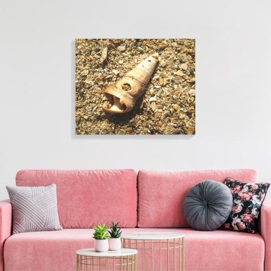 Unicorn Shell op strand Canvas Afdruk (Insitu (Woonkamer))