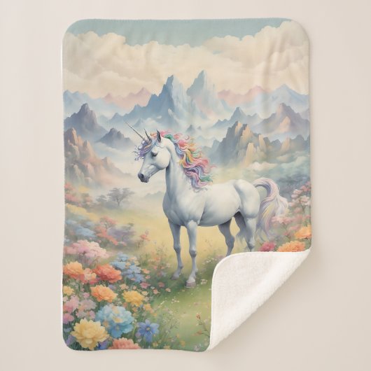 Unicorn Sherpa Blanket Deken (Voorkant)