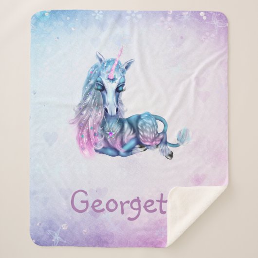 Unicorn Sherpa Blanket Deken (Voorkant)