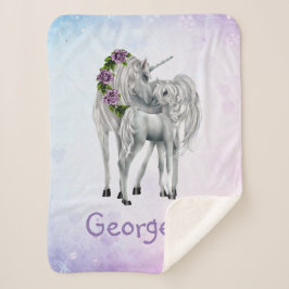 Unicorn Sherpa Blanket Deken