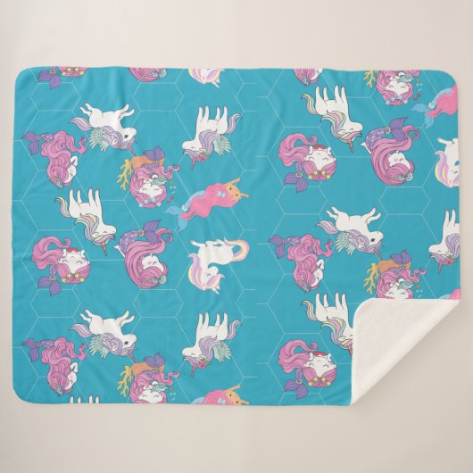 Unicorn Sherpa Blanket Deken (Voorkant (horizontaal))