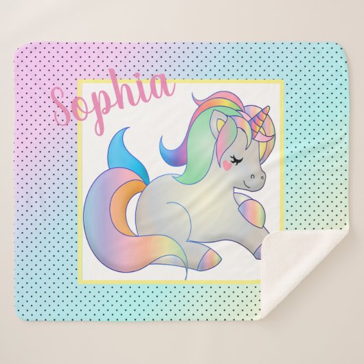 Unicorn Sherpa Deken (Voorkant (horizontaal))