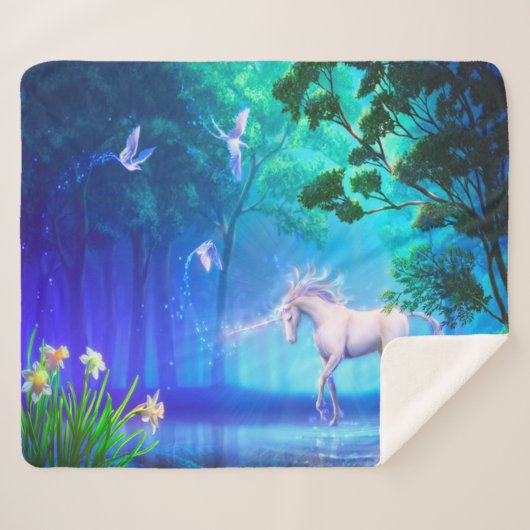 Unicorn Sherpa Deken (Voorkant (horizontaal))