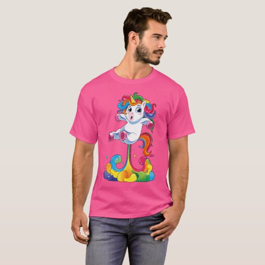Unicorn Shirt Funny Magical Fart Unicorn Farting R (Voorkant volledig)