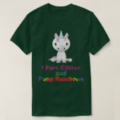 Unicorn Shirt I Fart Glitter en Poop Rainbows T- (Design voorkant)