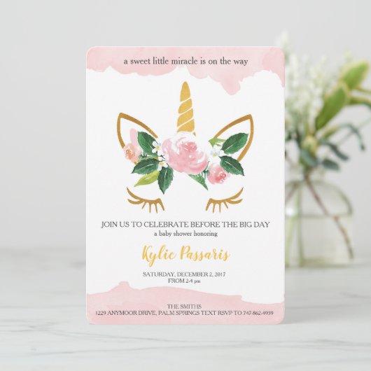 Unicorn Shower Kaart (Staand voorkant)