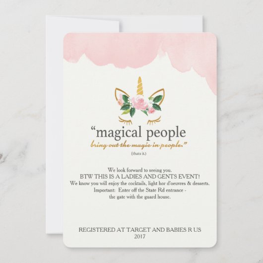 Unicorn Shower Kaart (Achterkant)