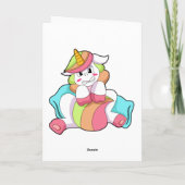 Unicorn Shy met Pillow Kaart (Achterkant)