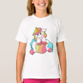 Unicorn Shy met Pillow T-shirt (Voorkant)