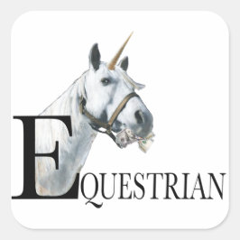 Unicorn side eye sleutelhanger vierkante sticker