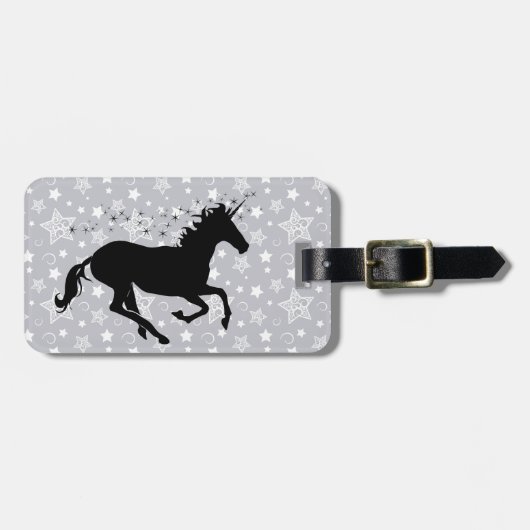 Unicorn Silhouette Bagagelabel (Voorkant horizontaal)