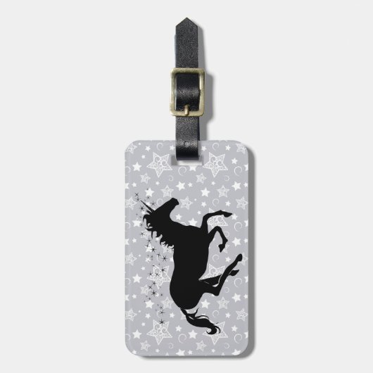 Unicorn Silhouette Bagagelabel (Voorkant verticaal)