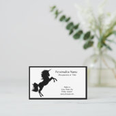 Unicorn Silhouette Black & White Simple Elegance Visitekaartje (Staand voorkant)