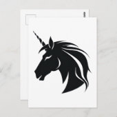 Unicorn silhouette briefkaart (Voorkant / Achterkant)
