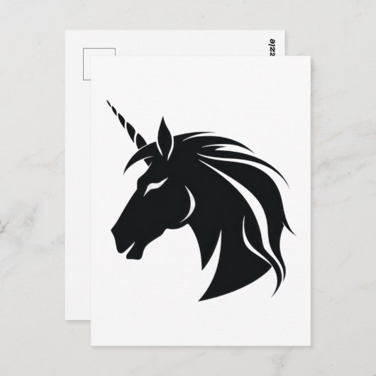 Unicorn silhouette briefkaart (Voorkant / Achterkant)
