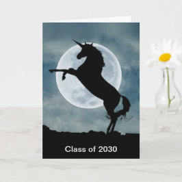 Unicorn Silhouette Full Moon Class of 2030 Kaart