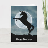 Unicorn Silhouette Full Moon Magical Birthday Kaart (Voorkant)