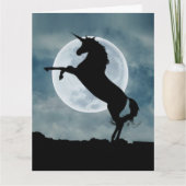 Unicorn Silhouette Full Moon Magical Quote Big Kaart (Voorkant)