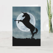 Unicorn Silhouette Full Moon Magical Quote General Kaart (Voorkant)