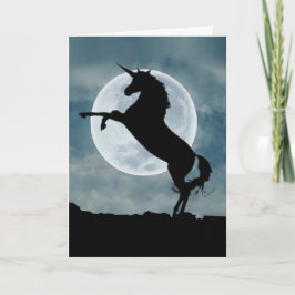 Unicorn Silhouette Full Moon Magical Quote General Kaart
