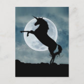 Unicorn Silhouette Full Moon Night Sky Briefkaart (Voorkant)