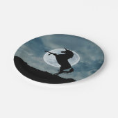 Unicorn Silhouette Full Moon Night Sky Trendy Papieren Bordje (Gekanteld)
