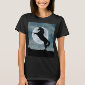 Unicorn Silhouette Full Moon Night Sky Womens T-shirt (Voorkant)
