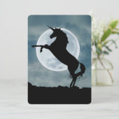 Unicorn Silhouette Full Moon Night Sky, ZKOA Kaart (Staand voorkant)
