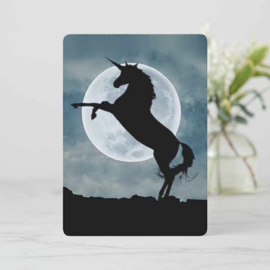 Unicorn Silhouette Full Moon Night Sky, ZKOA Kaart