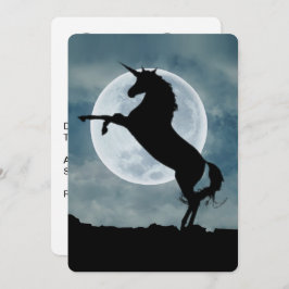 Unicorn Silhouette Full Moon Night Sky, ZKOA Kaart