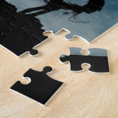 Unicorn Silhouette Full Moon Night Sky, ZKOA Legpuzzel (Zijkant)