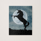 Unicorn Silhouette Full Moon Night Sky, ZKOA Legpuzzel (Verticaal)