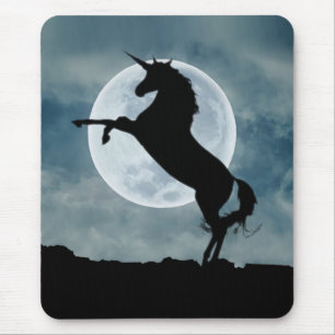Unicorn Silhouette Full Moon Night Sky, ZKOA Muismat