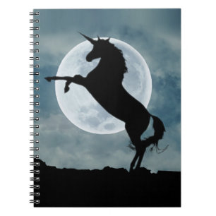 Unicorn Silhouette Full Moon Night Sky, ZKOA Notitieboek