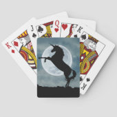 Unicorn Silhouette Full Moon Night Sky, ZKOA Pokerkaarten (Achterkant)