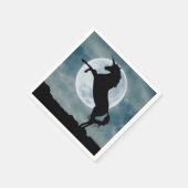 Unicorn Silhouette Full Moon Night Sky, ZKOA Servet (Hoek)