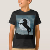 Unicorn Silhouette Full Moon Night Sky, ZKOA T-shirt (Voorkant)