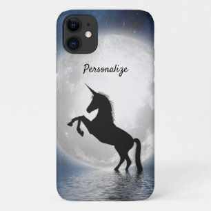 Unicorn Silhouette Full Moon Ocean Personalize Case-Mate iPhone Case