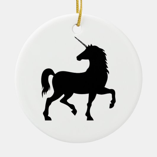 Unicorn Silhouette Keramisch Ornament (Voorkant)