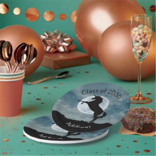 Unicorn Silhouette Moon Klasse 2030 Afstuderen Papieren Bordje