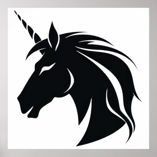 Unicorn silhouette poster (Voorkant)
