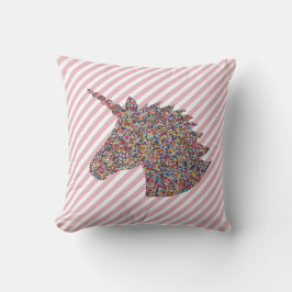 Unicorn Silhouette Rainbow Sprinkles Kussen
