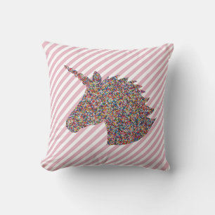 Unicorn Silhouette Rainbow Sprinkles Kussen
