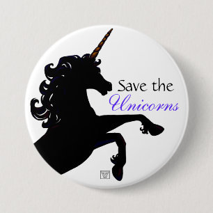 Unicorn Silhouette Ronde Button 7,6 Cm