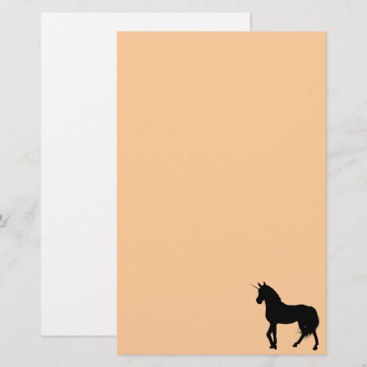 Unicorn Silhouette Stationery Briefpapier (Voorkant / Achterkant)