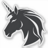 Unicorn silhouette sticker (Voorkant)