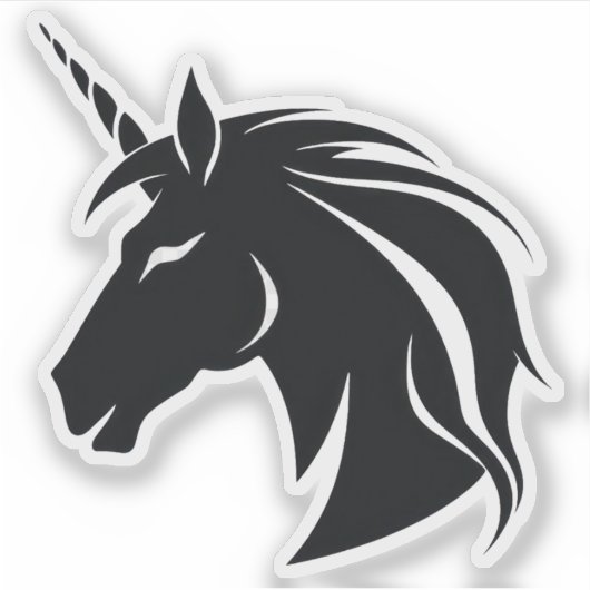 Unicorn silhouette sticker (Voorkant)