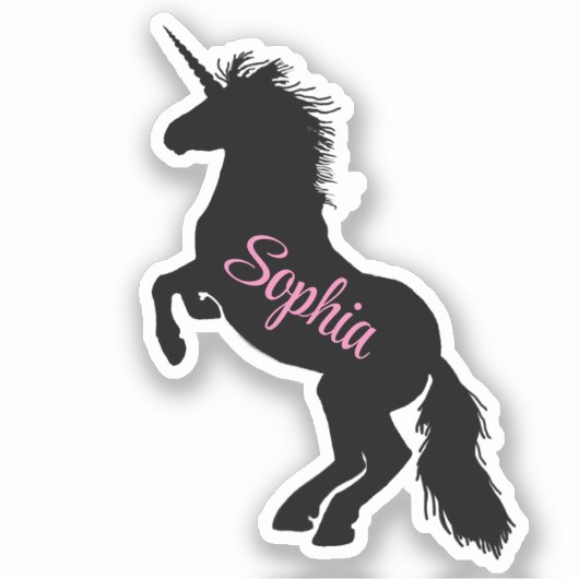 Unicorn Silhouette Sticker (Voorkant)